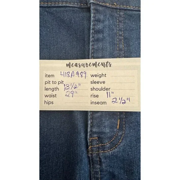 NWT Tinsel Town 9/29 High Rise Denim Shorts Blue Frayed Hem Casual Summer - Picture 5 of 15